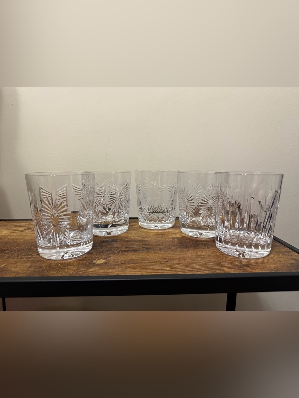 Waterford Crystal Millennium Series Double Old Fashioned Glasses Lot Of 5